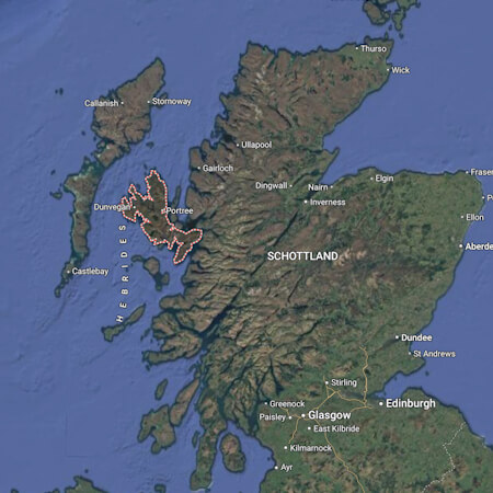 Lage der Isle of Skye