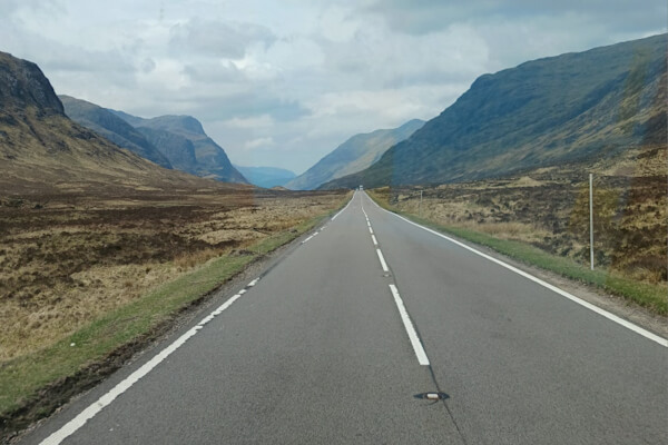 Fahrt durch das Tal von Glencoe