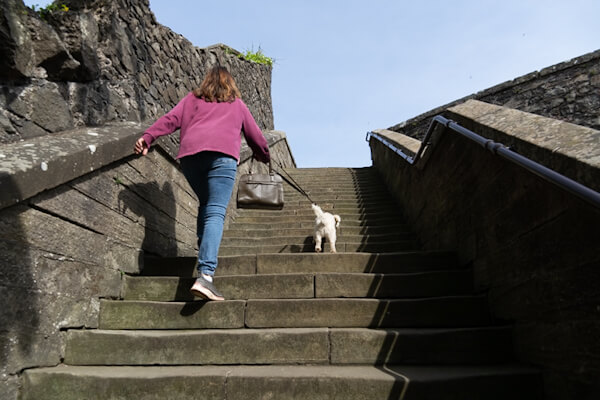 Auf steilen Treppen zum Stirling Castle